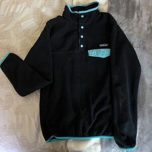Patagonia Women's Black Fleece with Blue Trim